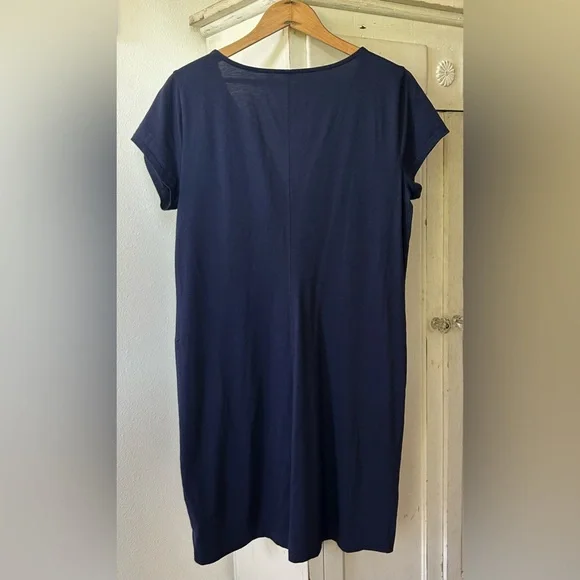 Lilly Pulitzer | Women’s ‘True Navy’ Pima Cotton Brewster Tee Shirt Dress Size L - Picture 6 of 16